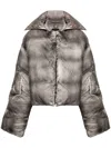 Heliot Emil Sculptural Down Puffer Jacket In Grey