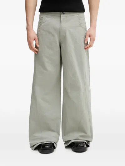Heliot Emil Seam-detail Wide-leg Trousers In Gray