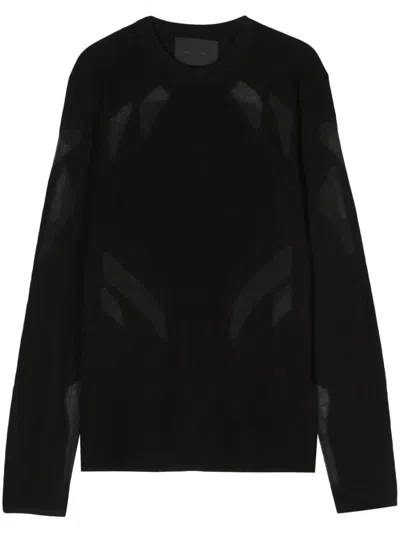 Heliot Emil Semi-sheer Panels Jumper In Schwarz