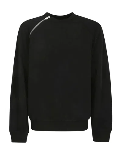Heliot Emil Sequence Zip-detail Cotton Sweatshirt In Black