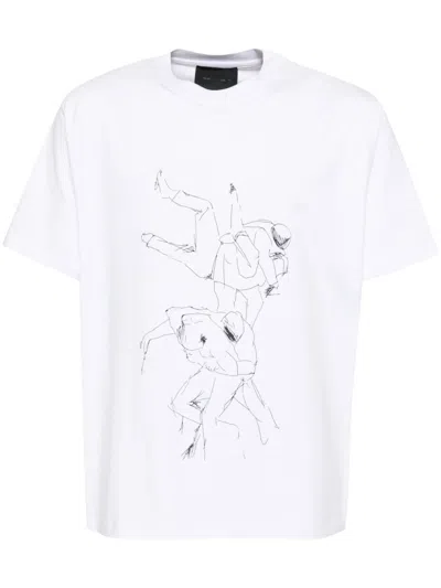 Heliot Emil Shelter-print T-shirt In White