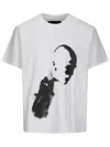 Heliot Emil Short-sleeved Crew Neck T-shirt With Artistic Front Print In White