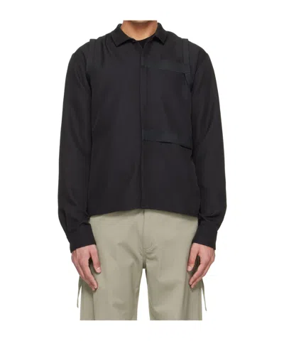 Heliot Emil Sinew Collared Shirt In Black
