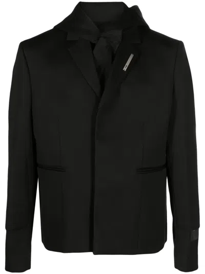 Heliot Emil Single-breasted Hooded Blazer In Black