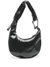 Heliot Emil Metallic Attache Carabiner-buckle Shell Cross-body Bag In Grey