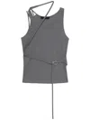 Heliot Emil Strap-detail Draped Top In Green