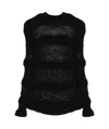 Heliot Emil Striped Open-knit Jumper In Black