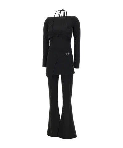 Heliot Emil Tie-back Long Jumpsuit In Black