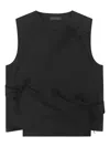 Heliot Emil Tie-fastening Layered Vest In Black