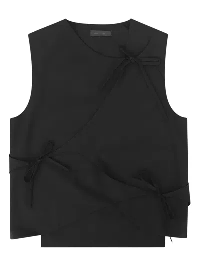 Heliot Emil Tie-fastening Layered Vest In Black
