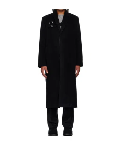 Heliot Emil Titan Wool Coat In Black