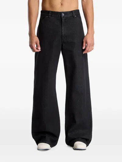 Heliot Emil Uniform Wide-leg Jeans In Black