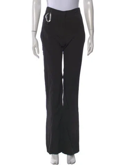 Pre-owned Heliot Emil Virgin Wool Wide Leg Pants In Black
