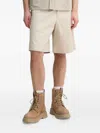 Heliot Emil Welt-pockets Flat-front Shorts In Neutral