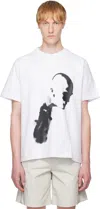 Heliot Emil Short-sleeved Crew Neck T-shirt With Artistic Front Print In White