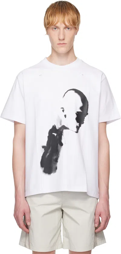 HELIOT EMIL WHITE AI GENERATED PRINT T-SHIRT