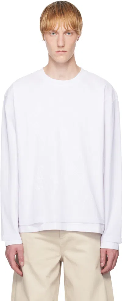 Heliot Emil White Deceptae Long Sleeve T-shirt