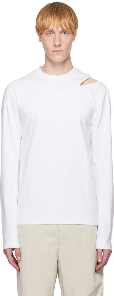 Heliot Emil White Pleistos Long Sleeve T-shirt
