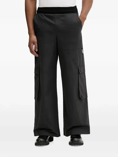 Heliot Emil Wide-leg Cargo Pants In Black