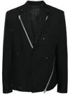Heliot Emil Wool-kid Mohair Blend Tailored Jacket In 黑色
