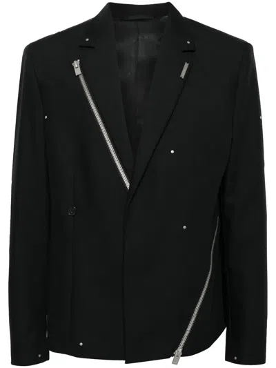 Heliot Emil Wool-kid Mohair Blend Tailored Jacket In 黑色