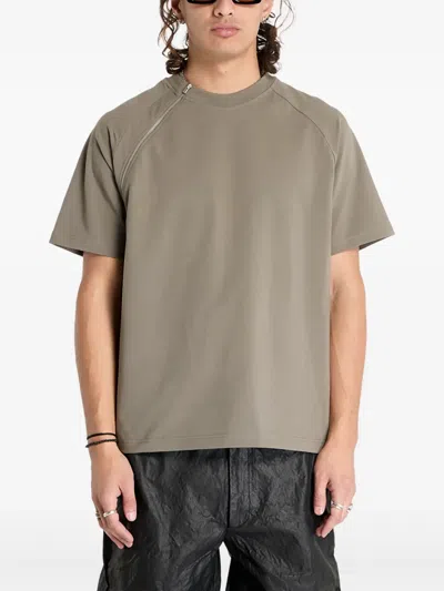Heliot Emil Zip-detailing T-shirt In Gray