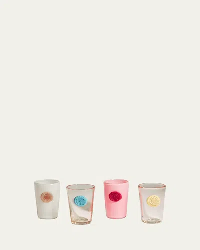 Helle Mardahl Monogram 7.4 Oz. Drinking Glasses, Set Of 4 In Multi