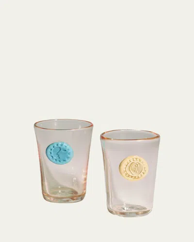 Helle Mardahl Monogram 7.4 Oz. Drinking Glasses, Set Of 4 In Gray