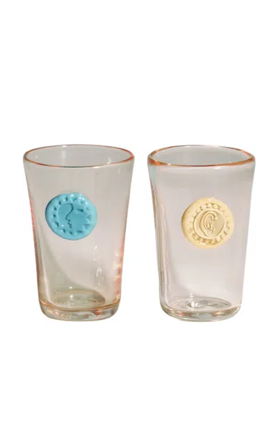 Helle Mardahl Monogram Glass Set Of 2 In Multi