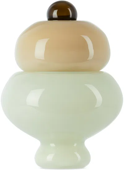 Helle Mardahl Off-white & Green 'the Jar Medi' Dish In Banana & Coconut