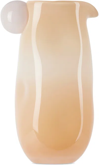 Helle Mardahl Off-white & Orange 'jug Massive With A Twist' Pitcher In Cream & Creamy Melon