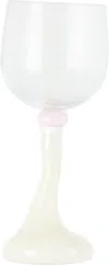 Helle Mardahl Off-white & Pink Bon Bon 'the Goblet Mega' Red Wine Glass In Clear Punch & Milky