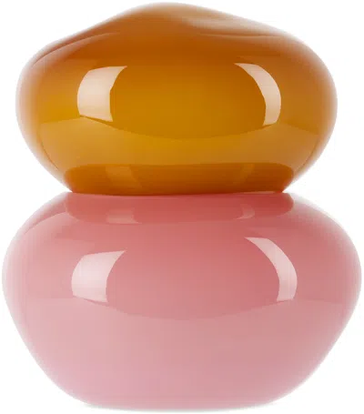 Helle Mardahl Orange & Pink Bon Bon Bonbonniere Dish In Honey & Pink