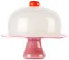 Helle Mardahl Pink & Off-white 'the Stand' Cake Stand In Grapefruit & Rhubarb