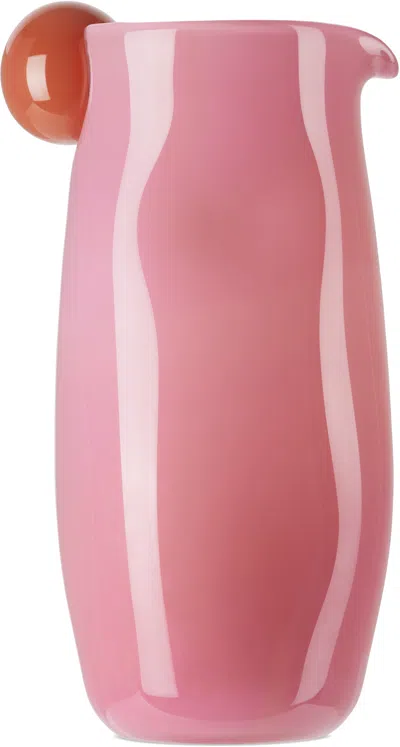 Helle Mardahl Pink & Red 'the Jug With A Twist' Jug In Red Cherry & Pink