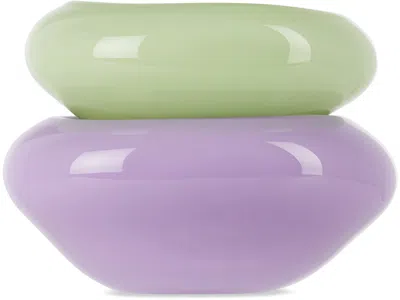 Helle Mardahl Purple & Green 'the Dish Pair' Dish Set In Lavender & Pear