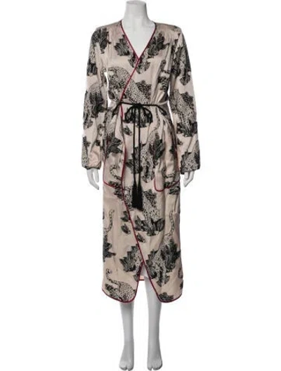 Pre-owned Hellessy Acetate Animal Print Robe In Neutrals