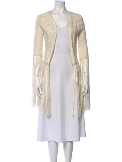 Pre-owned Hellessy Alpaca Open Front Sweater In Neutrals