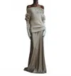 Hellessy Astra Sweater Dress In Cloud/chestnut In Gray