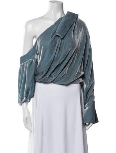 Pre-owned Hellessy Asymmetrical Long Sleeve Top In Multi