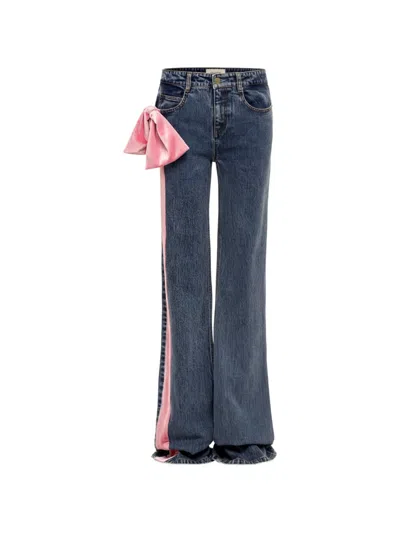 Hellessy Bow-detail Jeans In Blue