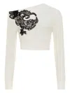 Hellessy Cable-knit Lace-appliqué Sweater In White