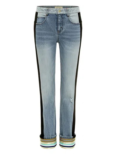 Hellessy Carlos Striped-cuff Jeans In Blue