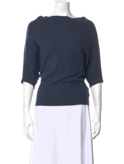 Pre-owned Hellessy Cashmere Bateau Neckline Sweater In Blue