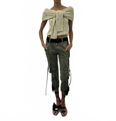 Hellessy Clarissa Shoulder Wrap Sweater In Olive In Green