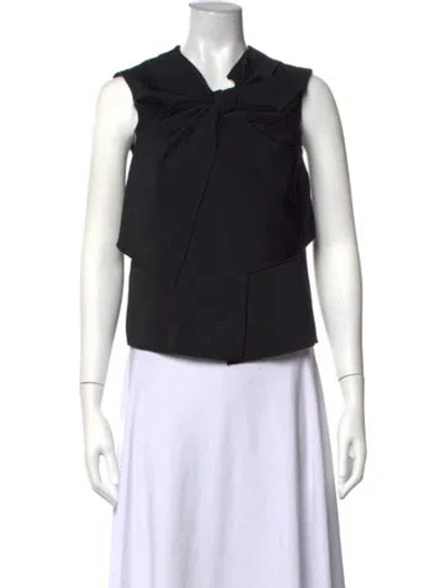 Pre-owned Hellessy Cowl Neck Sleeveless Crop Top In Black