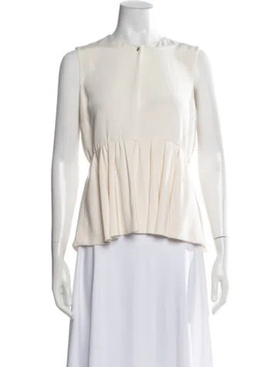 Pre-owned Hellessy Crew Neck Sleeveless Top In Neutrals