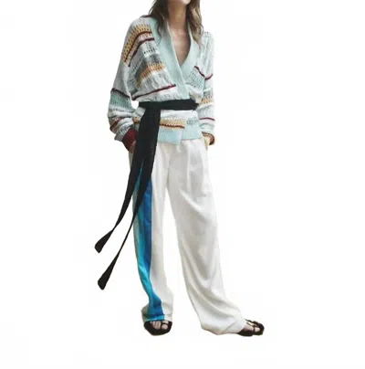 Hellessy Dax Belted Shawl Cardigan In Multi Stripe/black