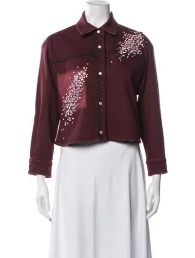 Pre-owned Hellessy Denim Jacket W/ Tags In Burgundy