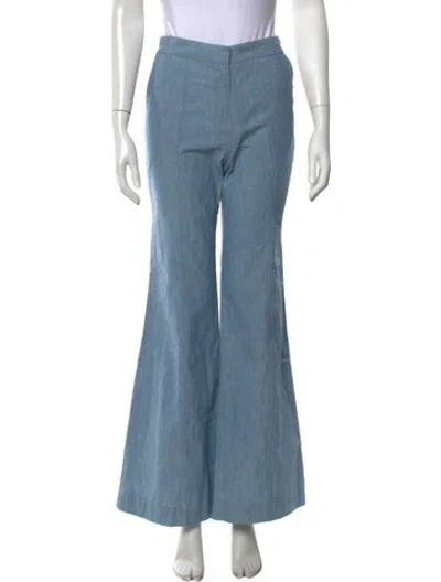 Pre-owned Hellessy Flared Pants In Blue